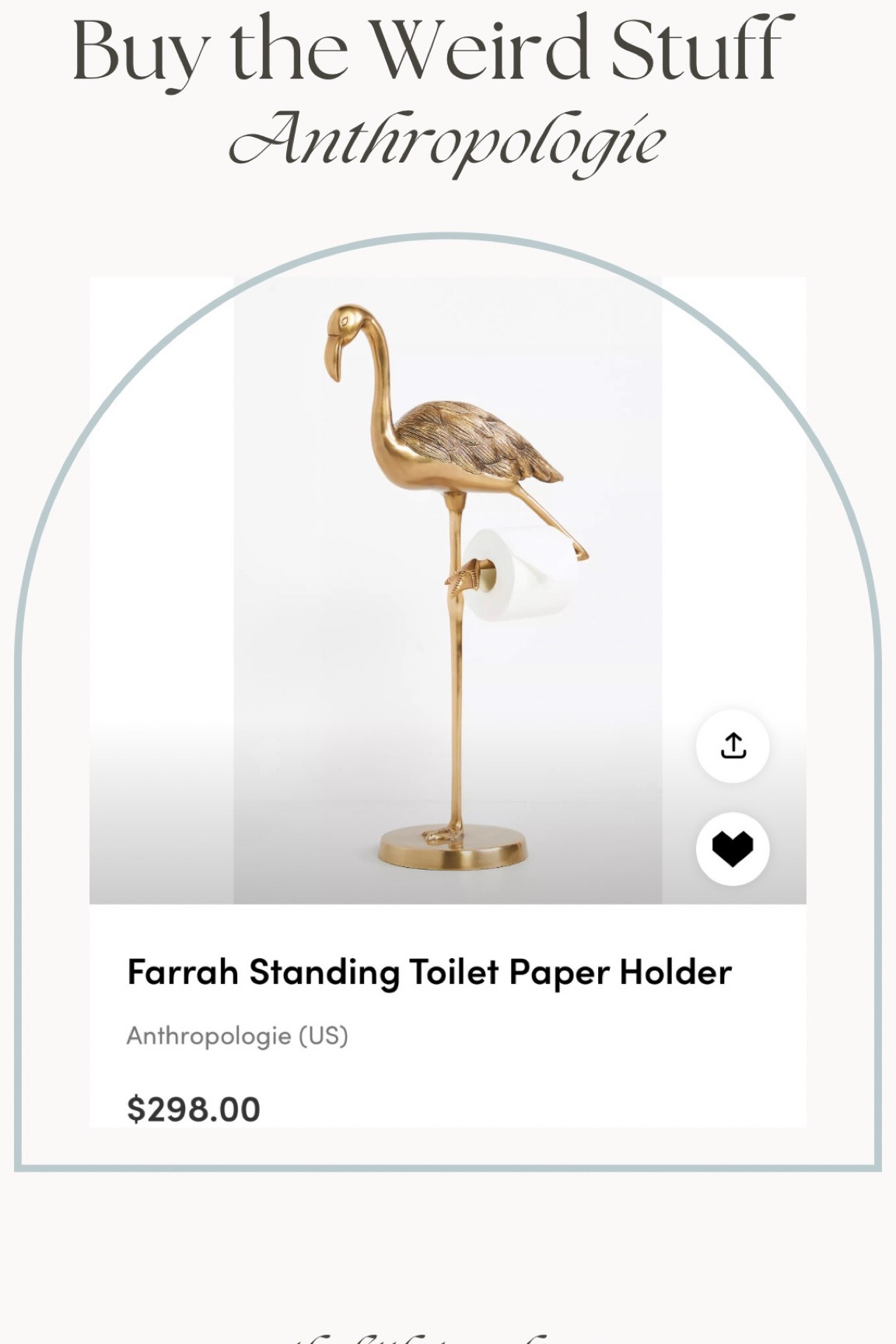 Buy the weird stuff… Anthropologie home edition, bathroom decor, toilet paper holder 

#LTKhome #LTKstyletip