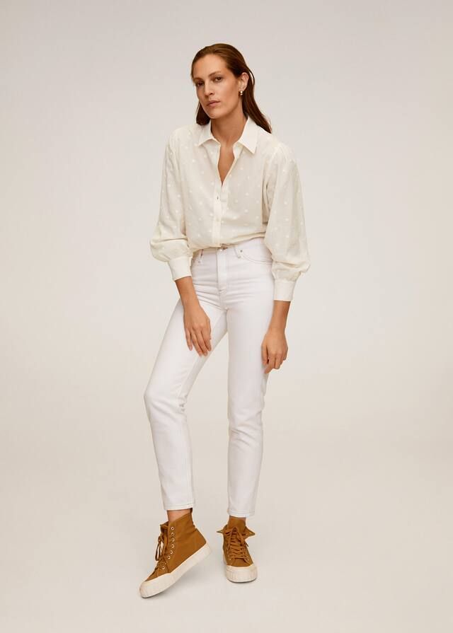 Embroidered cotton shirt | MANGO (US)