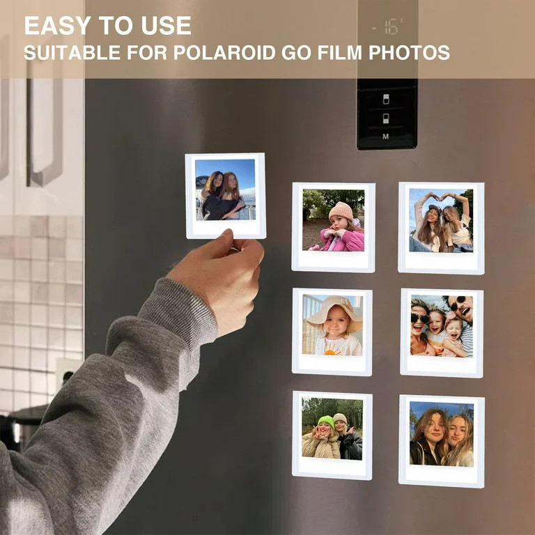 Caiyoule Mini Magnetic Frame, 50 Pack Magnets for Refrigerator, 2.5 x 3.5 Picture Frames，White | Walmart (US)