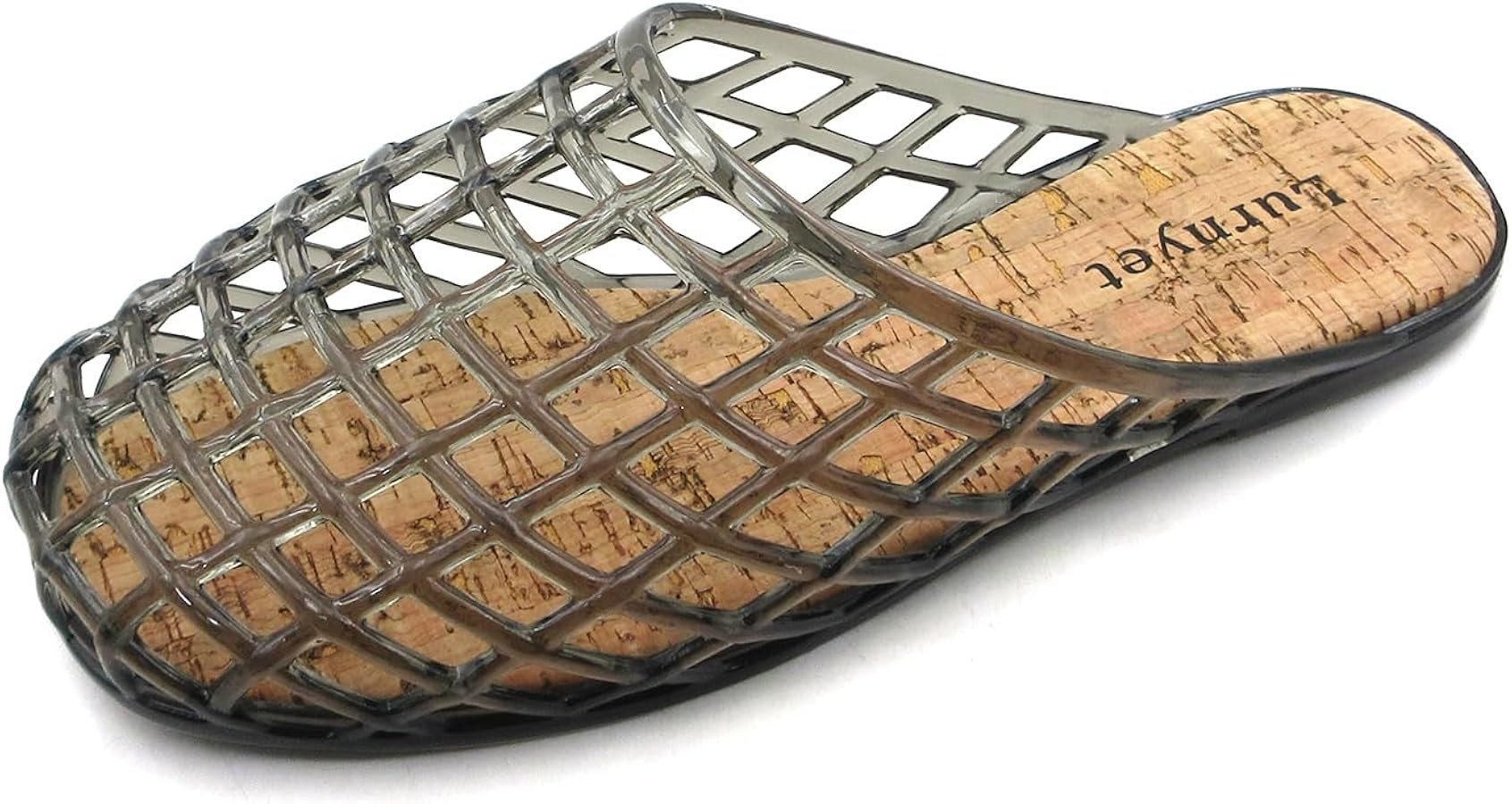 Women's Glitter Jelly Comfort Cushion Slide Flat Sandals with Cork Footbed: Stylish Design, Non-S... | Amazon (US)