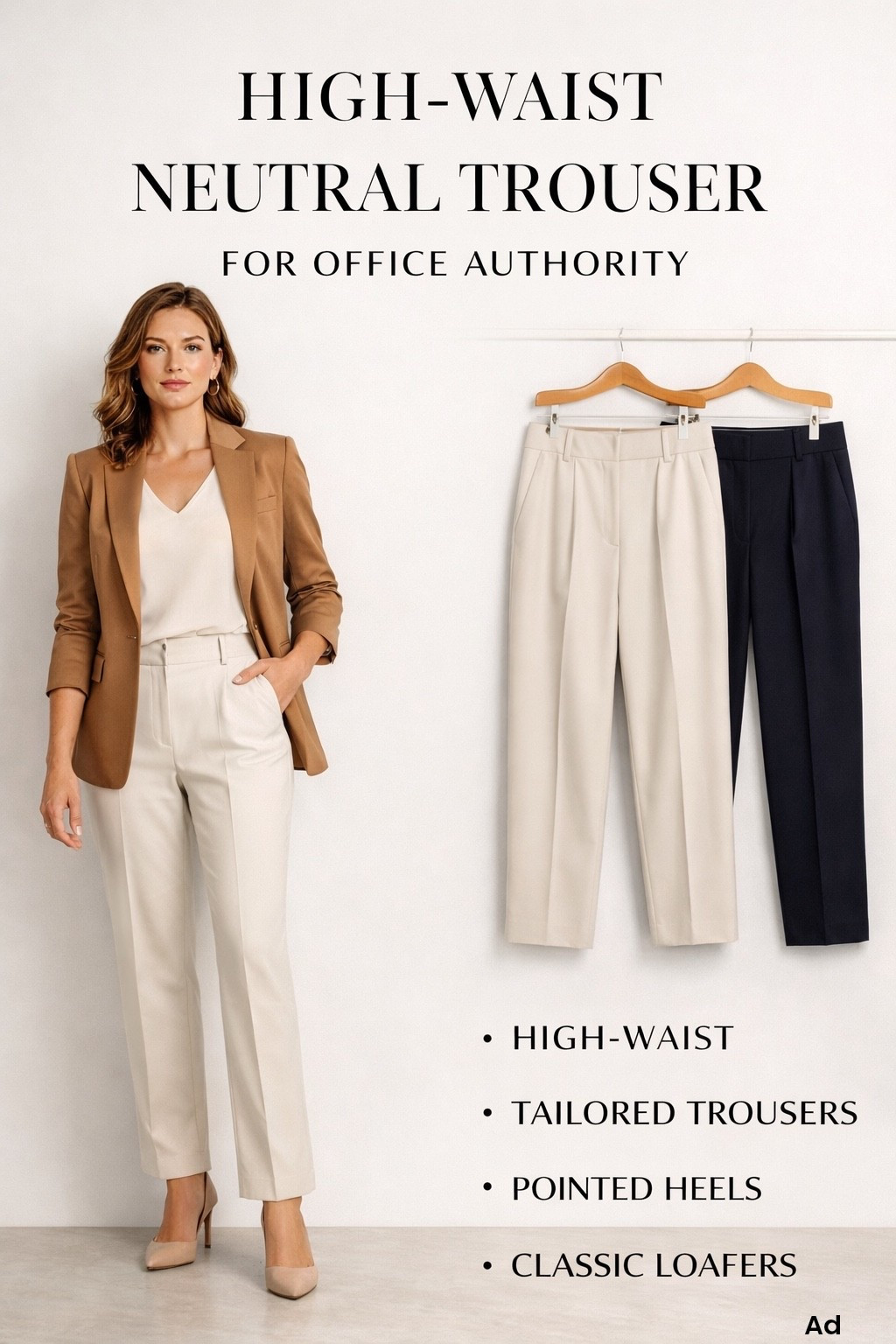 High-Waist Neutral Trouser for Office Authority.
Clean lines and high-waist structure create a sharper professional silhouette. Foundation before flair.

Links:
• Main trouser
• 2 color options
• Heel worn with it

Collection: Executive Capsule
@amazonfindsandfashion @Macys 