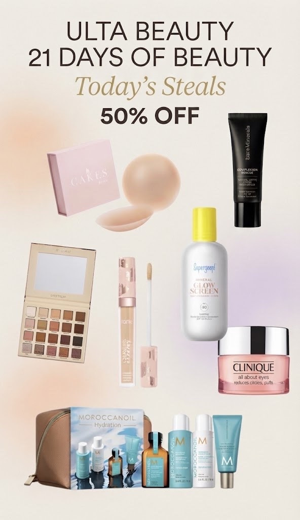 Ulta’s 21 Days of Beauty sale is happening NOW! Get 50% off these daily steals 💄✨

#LTKgrwm #LTKselfcare #LTKSaleAlert