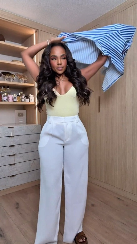 💙 THE COLOR COMBO I'M WEARING ALL SUMMER 💙

Blue stripes, crisp white pants, and a pop of buttery yellow? Say less. This outfit feels effortless, elevated, and expensive without even trying.

✨ Why it works:
• Lightweight layers
• Easy neutral base
• The yellow tank adds the perfect pop of color
• Comfortable and polished
• Great for mixing and matching

Where to wear:
• Vacation
• Brunch
• Casual office days
• Weekend shopping
• Lunch dates
• Resort wear

This is one of those outfits you'll keep reaching for all season long.

Everything is linked below!

xx Kira | IG: KirasFashionFinds

34D - 27 - 40 • Size Small or 4