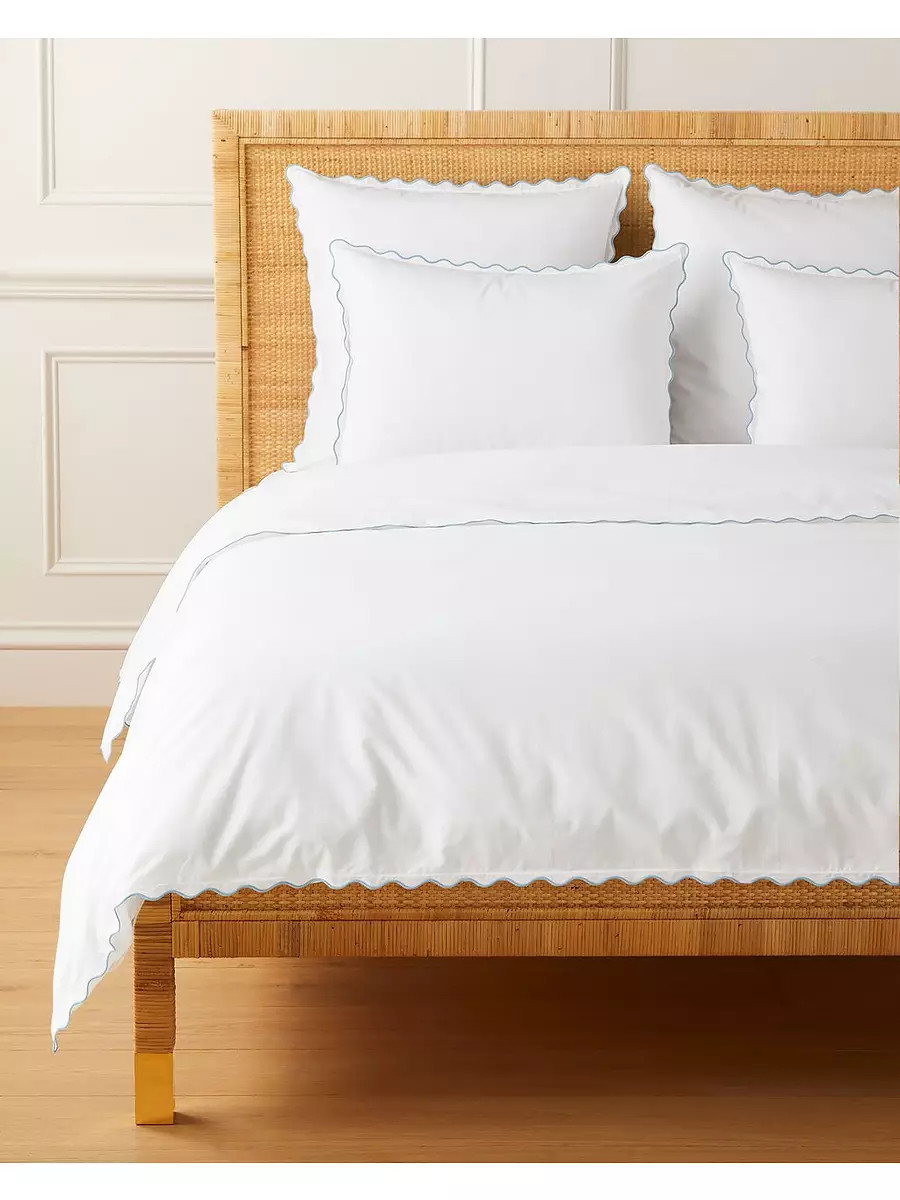 Wave Percale Duvet Cover | Serena and Lily