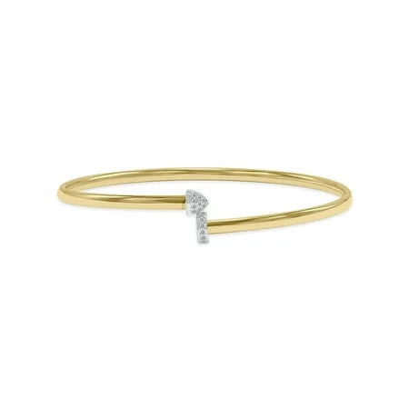 SZUL Women s 14K Gold Two Tone Polished Hardware Nail Bangle with Diamond | Walmart (US)