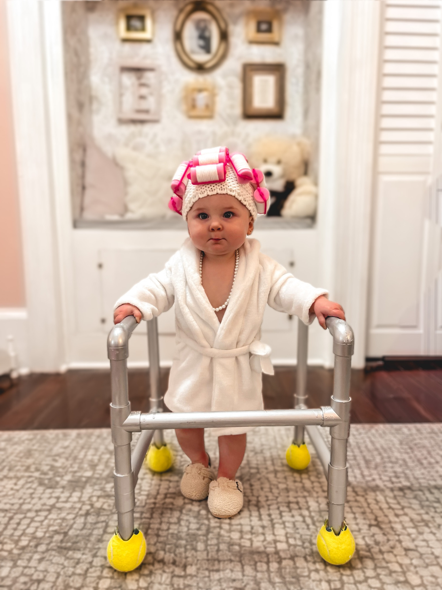 Baby girl Halloween ideas granny outfit walker 