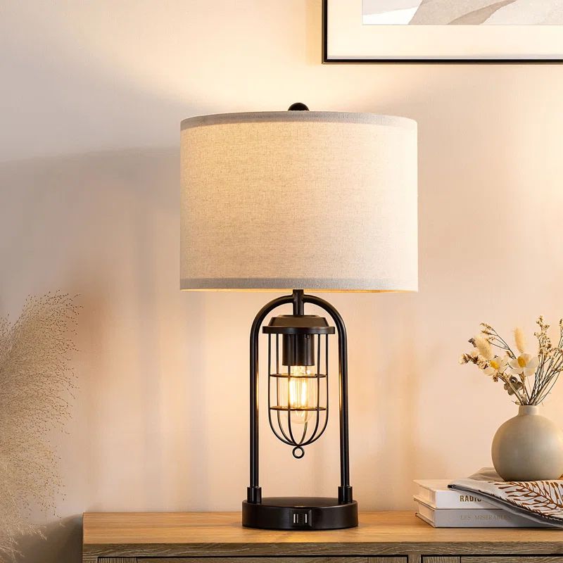 21.5” Table Lamp Set With Night Light And USB Ports | Wayfair North America