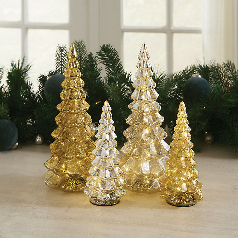 Metallic Glass Micro LED Trees - Gold 8" - Ballard Designs | Ballard Designs, Inc.