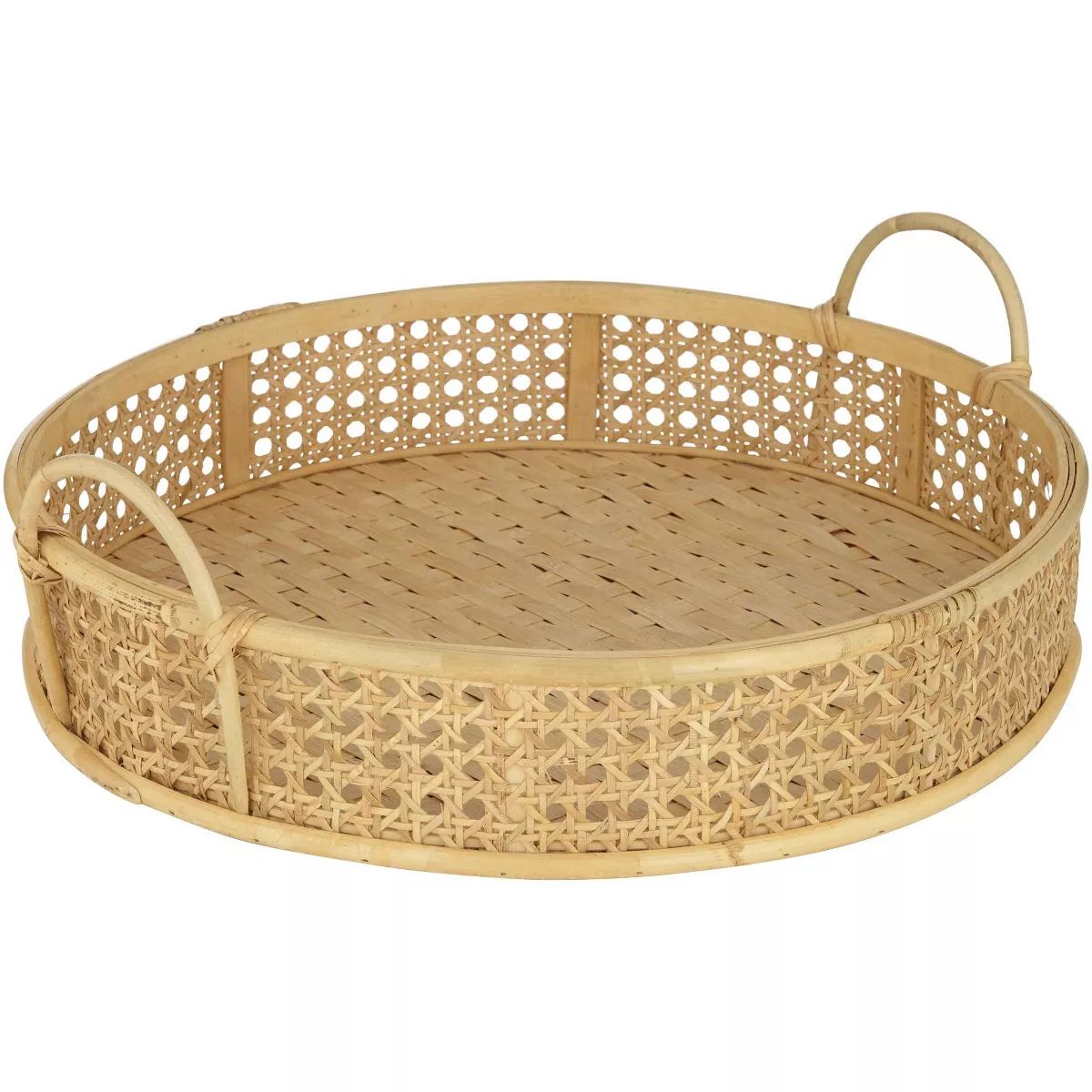 Studio 55D Cayuga Matte Natural Bamboo Round Decorative Tray | Target