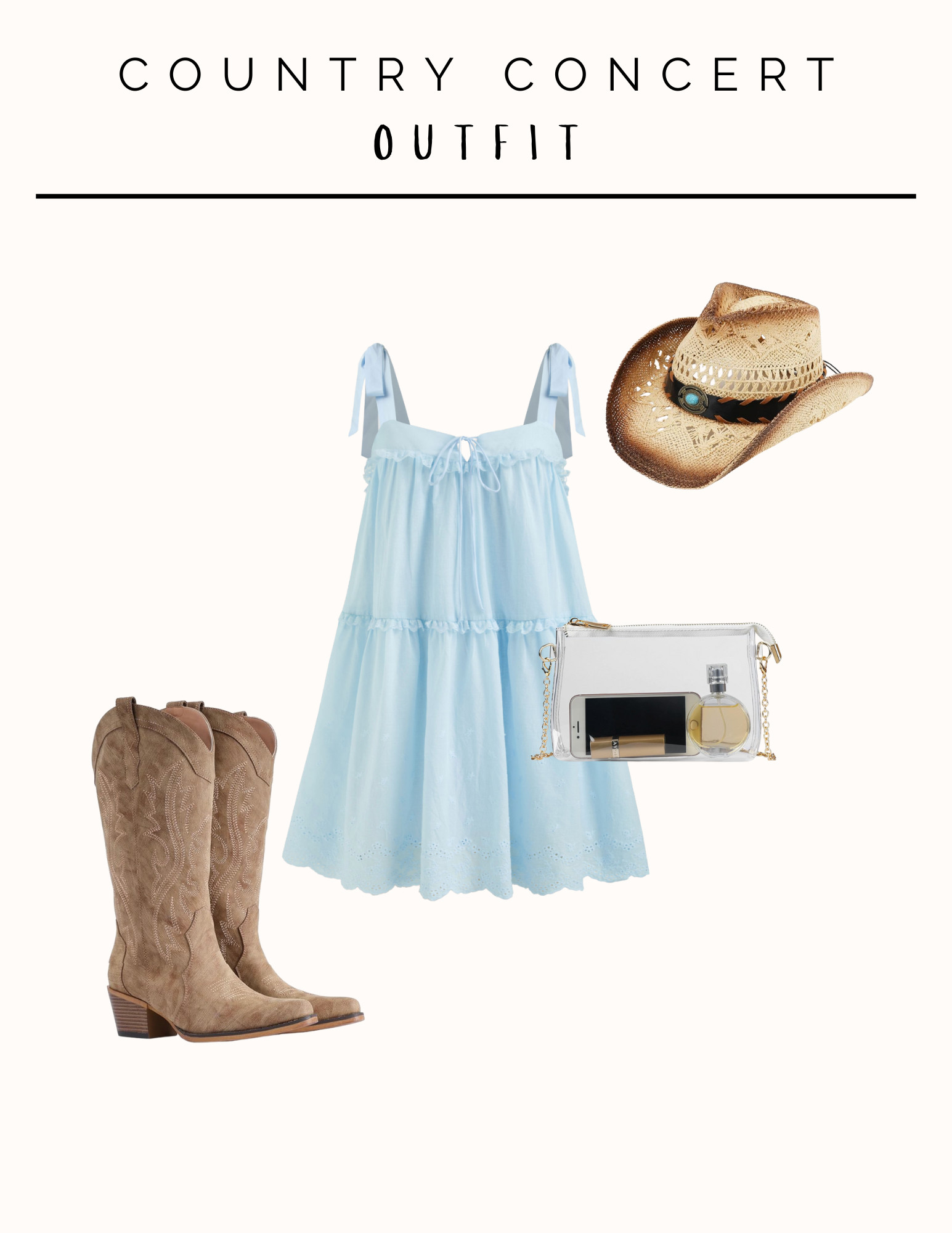 Headed to a country concert? 🤠 Here’s your ultimate Western-style inspo: a flirty blue ruffle mini dress, classic cowgirl boots, and a staple cowboy hat to top it off! 💙✨ Shop the full look on LTK for your next concert-ready fit! #LTKStyle #CountryConcertOutfit #WesternAesthetic #CowgirlVibes #StyleGuide #ConcertOOTD #BlueMiniDress #RuffleDress #CowboyHatStyle
 

 #LTKSummerEdit #LTKFindsUnder50 #LTKStyleTip