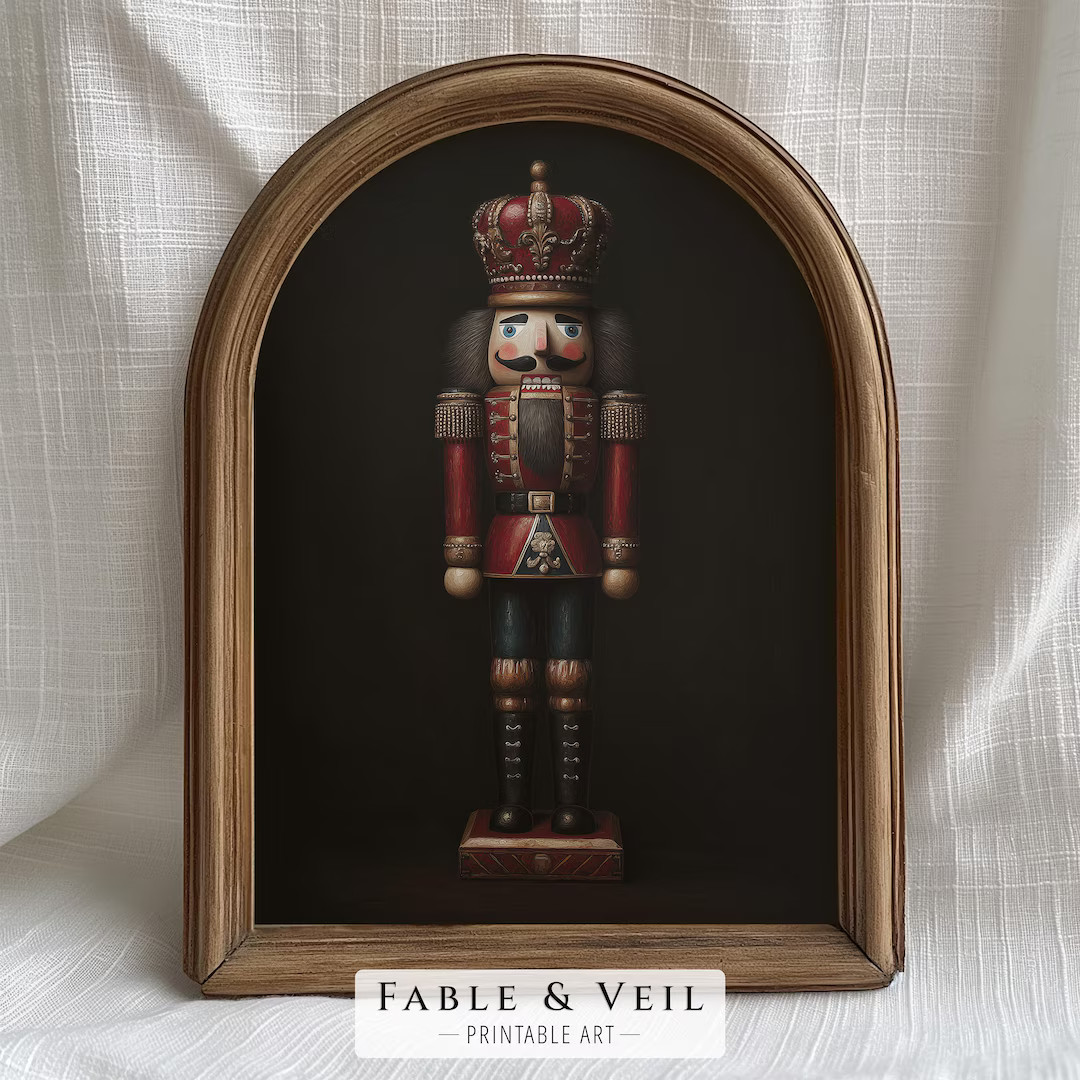 Moody Nutcracker Christmas Wall Art: Ralph Lauren Christmas Decor, Classic Christmas Printable Ar... | Etsy (US)