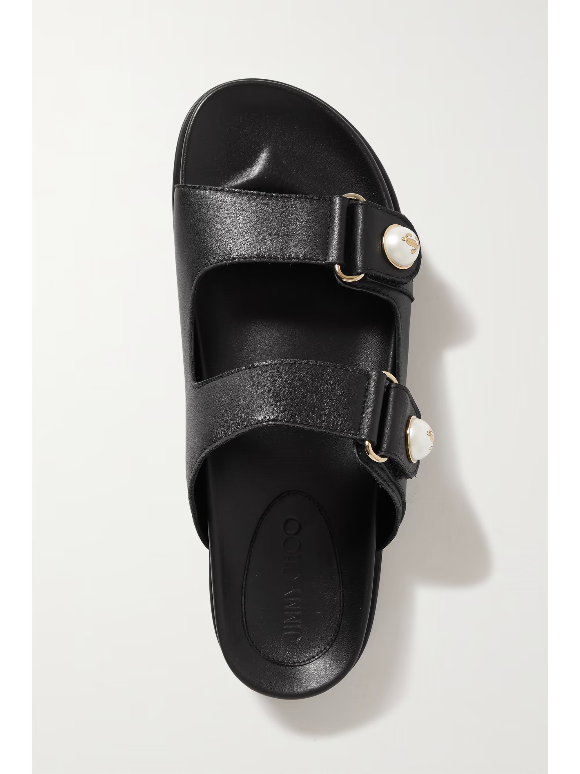 Fayence faux pearl-embellished leather slides | NET-A-PORTER (US)