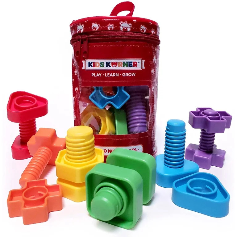 Jumbo Nuts and Bolts for Toddlers - Fine Motor Skills Rainbow Matching Game Montessori Toys for T... | Walmart (US)