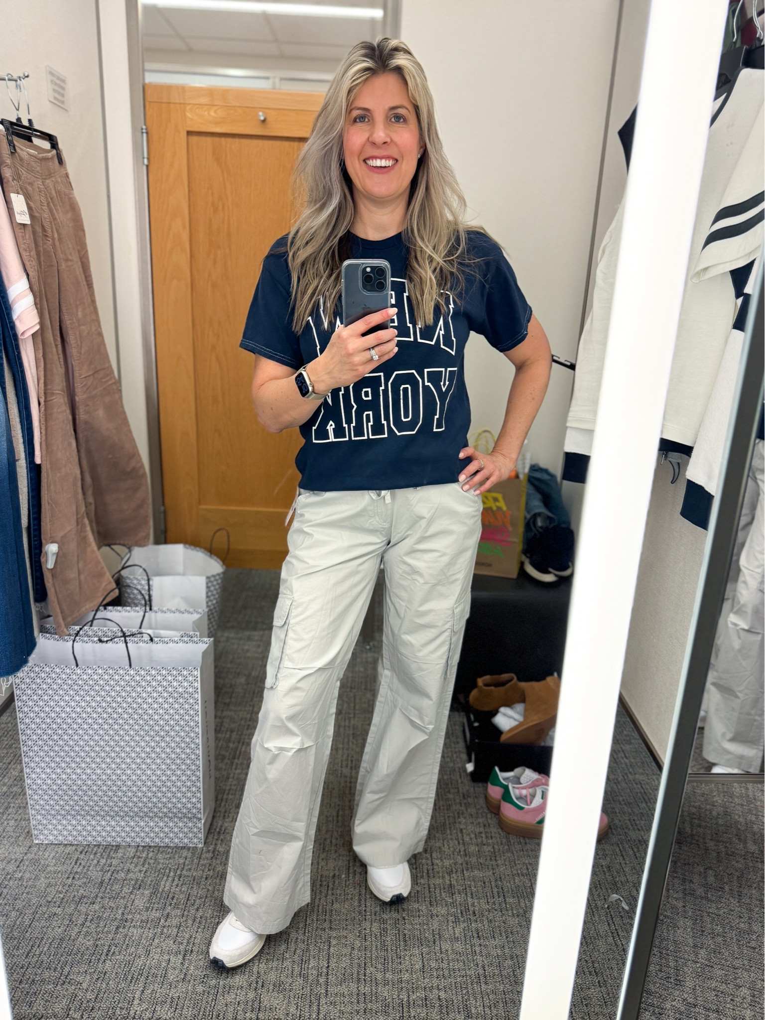 Love a good graphic tee! These easy Pac Sun cargo pants are under $40 and true to size. The fabric is so lightweight and they are a great transitional piece. Vinyl Icons graphic tee, New York graphic tee, Pac Sun drawstring cargo, vintage Nike 

#LTKsalealert #LTKSeasonal #LTKfindsunder50