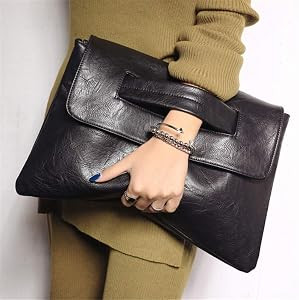 Women Handbags PU Leather Female Clutch Handbag Messenger Bag Large Solid High Capacity | Amazon (US)