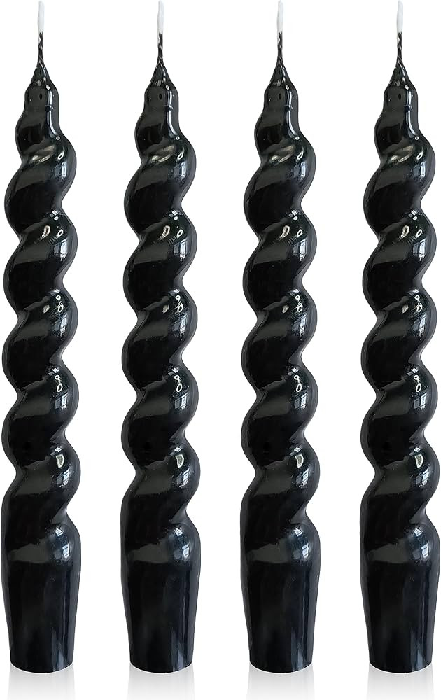 Tapered Candles Black Candles Spiral Candles Unscented Twisted Candlesticks for Christmas Dinner ... | Amazon (US)