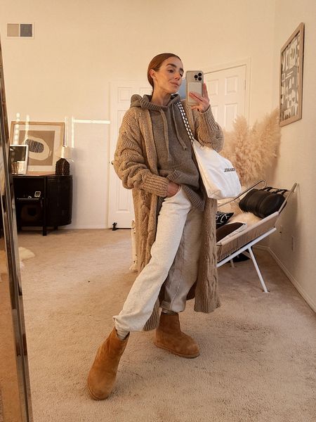 Getting cozy for last minute holiday errands via a festive oversized cardigan over sweatpants and shearling boots. 



#LTKfindsunder100 #LTKHoliday #LTKstyletip