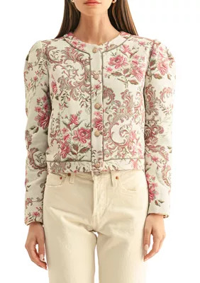 Women's Jaliyah Contrast Pipped Jacquard Jacket | Belk