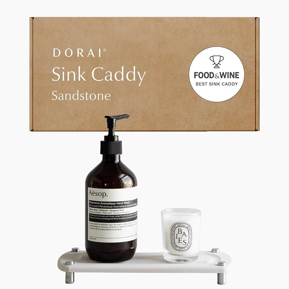 Dorai Home Sink Caddy – Water-Absorbing Stone Tray for Sink, Stainless Steel Feet, Fast-Drying,... | Amazon (US)