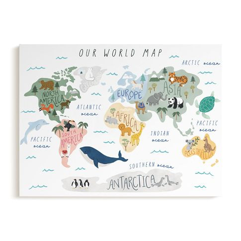 Our World Map Wall Art by Minted for West Elm Kids | West Elm (US)