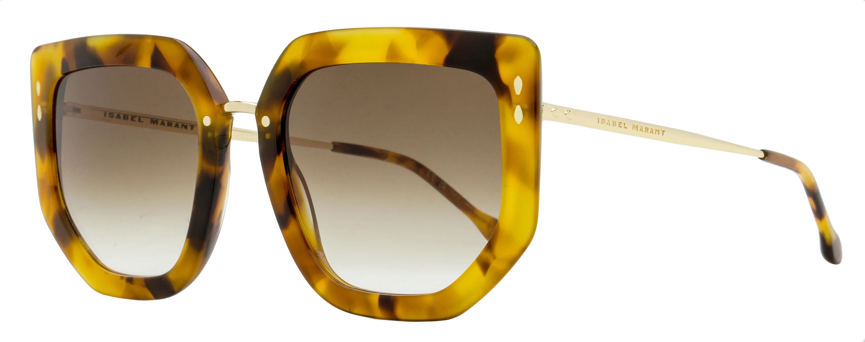 Isabel Marant Women's Geometric Butterfly Sunglasses IM0149S 2IKHA Havana Gold 55mm | Shop Simon