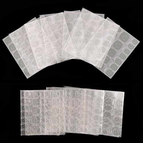 20 Sheets Press on Nails Sticky Tabs,480 PCS Nail Adhesives Tabs Waterproof Gel Glue Stickers Breathable Jelly Double-Sided Adhesive Tapes for Press Ons False Nail Tips Manicure Glue Sticker | Amazon (US)