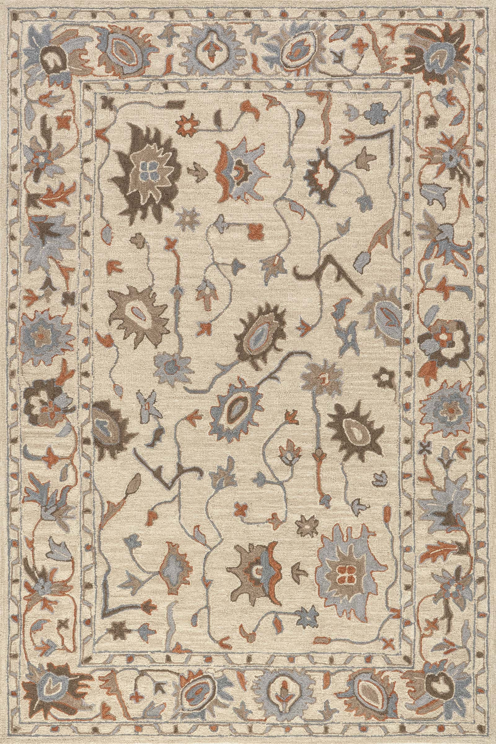 Color: MulticolorWoodland Bordered Wool Rug | Multicolor Multicolor swatchShape: RectangleRectang... | Rugs USA