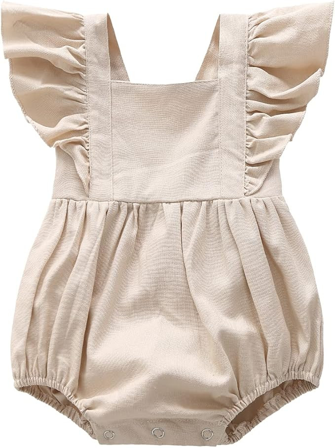 Colorful Childhood Newborn Baby Rompers Toddler Girls Denim Jumpsuits Infant Ruffles Bodysuits Fo... | Amazon (US)