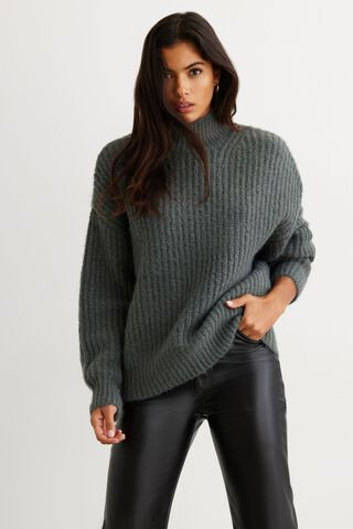 Long Funnel Neck Sweater | Dynamite Clothing