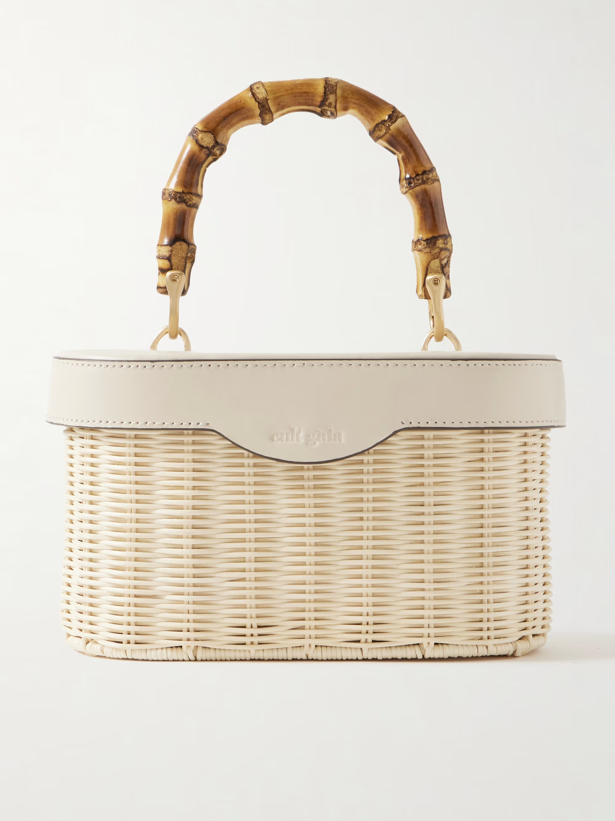 Gwyneth mini leather-trimmed rattan tote | NET-A-PORTER (US)