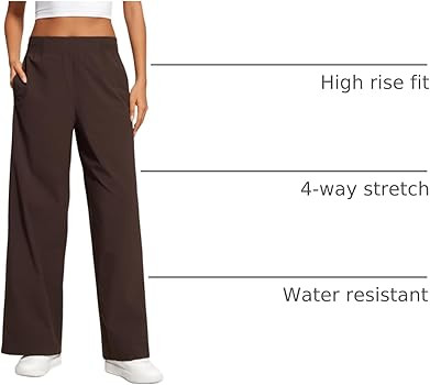 CRZ YOGA Stretch Wide Leg Casual Pants for Women 30" High Waisted Dress Work Water Resistant Trav... | Amazon (US)