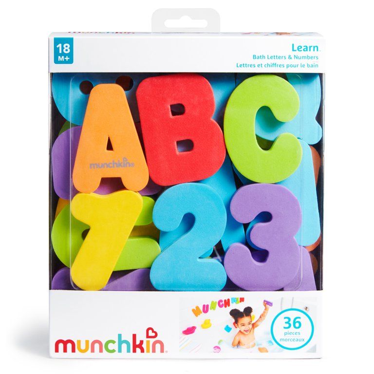 Munchkin Letters and Numbers Bath Toy, Non-Toxic, Multi-Color, 36 Count - Walmart.com | Walmart (US)