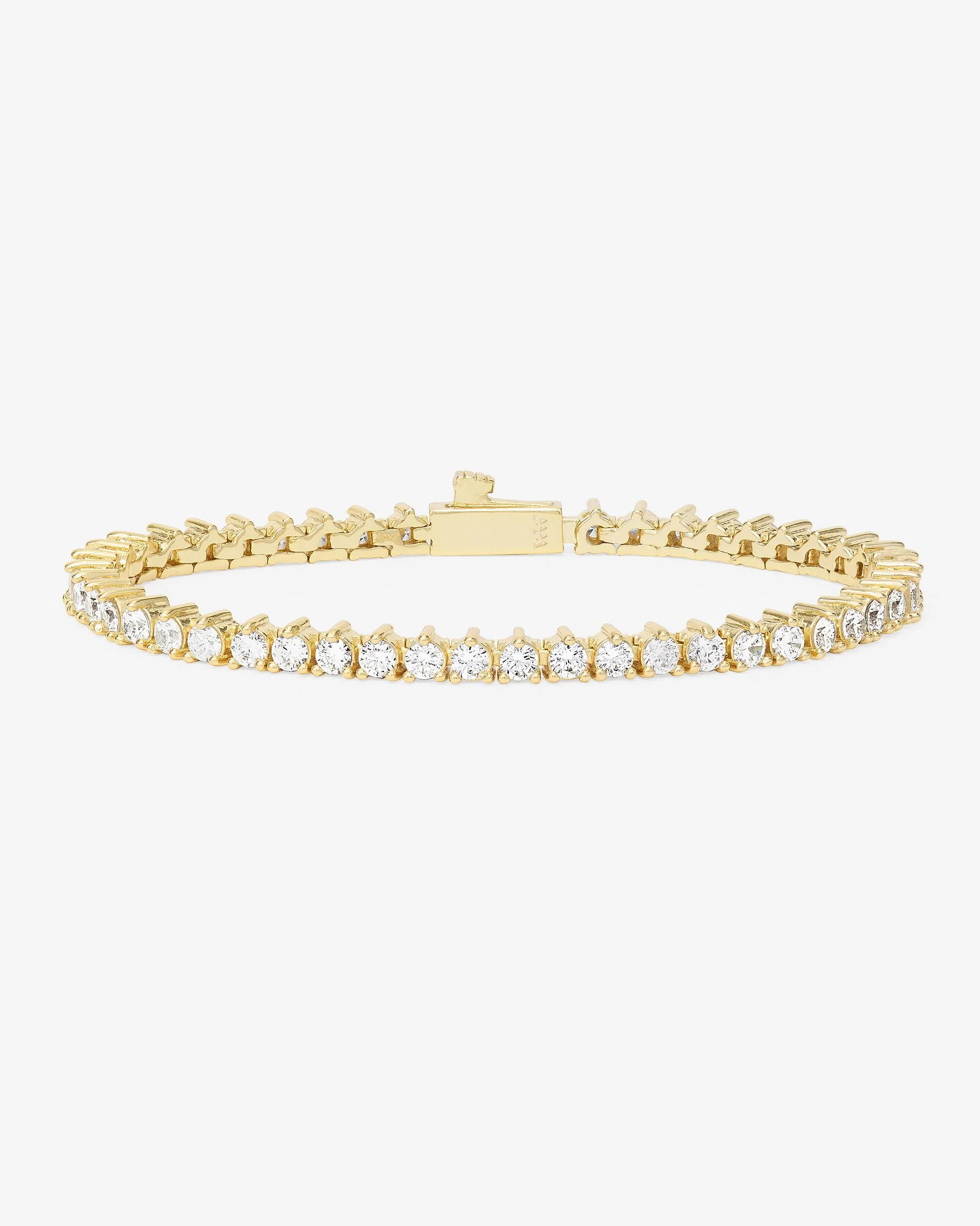 Not Your Basic Tennis Bracelet 3mm | Gold Simulated Diamond | Melinda Maria Jewelry