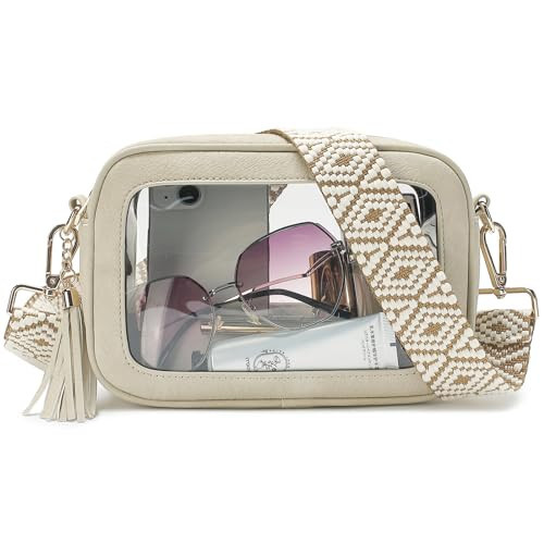 LOXOMU Clear Crossbody Bag Stadium Approved - Waterproof Clear Purses for Women Stadium with Adjustable Guitar Strap for Events | Amazon (US)
