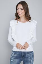 Sugarlips Ruffle Cableknit Sweater | Social Threads