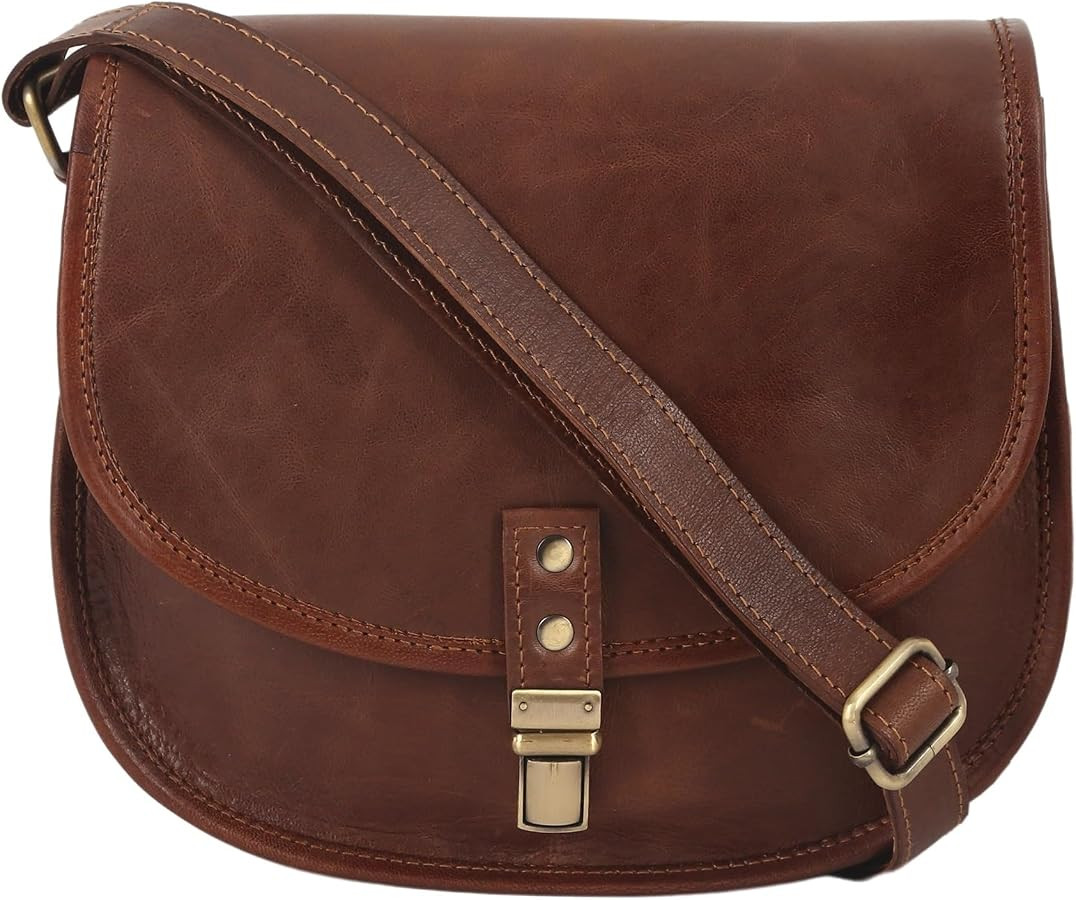 URBAN LEATHER Genuine Leather Women's Crossbody Shoulder Saddle Bag Office Work Tablet Handbag Pu... | Amazon (UK)