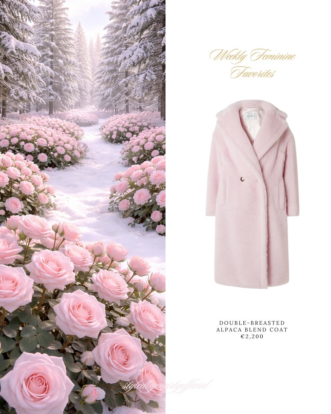 Weekly Feminine Favorite: pink double - breasted alpaca - blend coat🩷❄️

Pink coat, wool coat, winter coat, feminine style, feminine fashion, girly aesthetic, pink lover l, luxury fashion, LTK Europe 

#LTKMidsize #LTKTall #LTKSeasonal