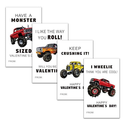 Valentines Day Gift Tags Stickers, 40 Trucks Cars Valentine's Day Stickers for Kids, Self Adhesive Happy Valentine's Day Labels for Valentine Gift Decoration-A01 | Amazon (US)