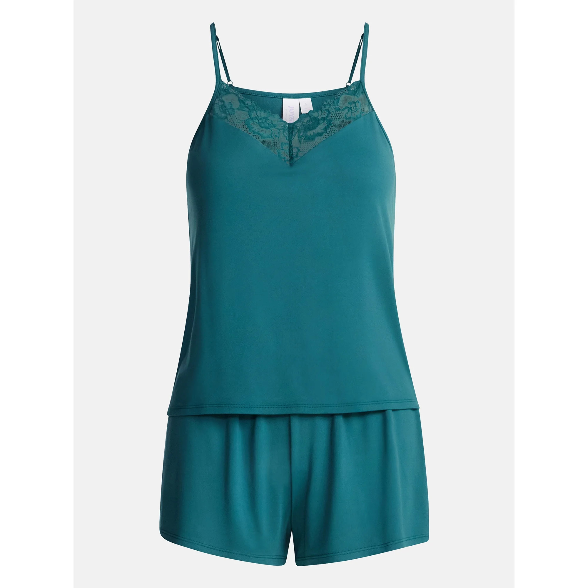Joyspun Women’s Dreamy Soft Collection Lace Trim Knit Cami and Shorts Set, Sizes XS-3X | Walmart (US)