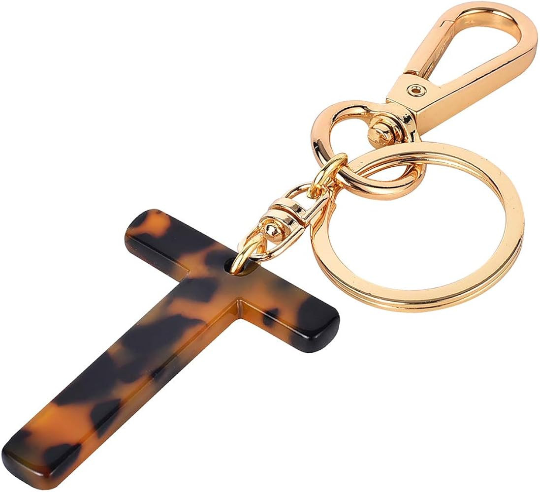 Junyuerly Letter Key Chains Accessories for Women and Girls,Gold Initial Key Ring Leopard print B... | Amazon (US)