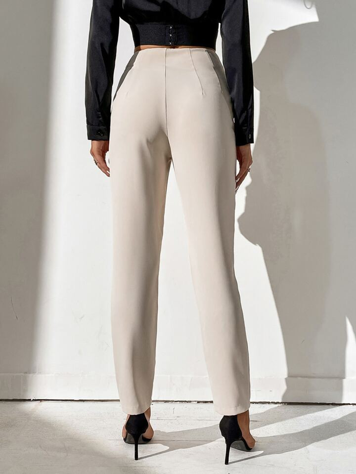 SHEIN Tall High Waist Plicated Detail Pants | SHEIN
