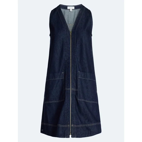 Free Assembly Women's and Women's Plus Sleeveless Denim A Line Mini Dress, Sizes XS-4X | Walmart (US)