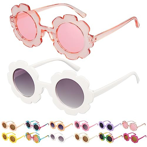 Mdvora 2 Pack Round Flower Sunglasses Set, Outdoor Kids Sunglasses Kit(Set A, 2pcs) | Amazon (US)