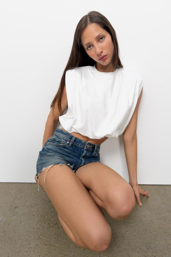 BALLOON SHOULDER PAD TOP | Zara US