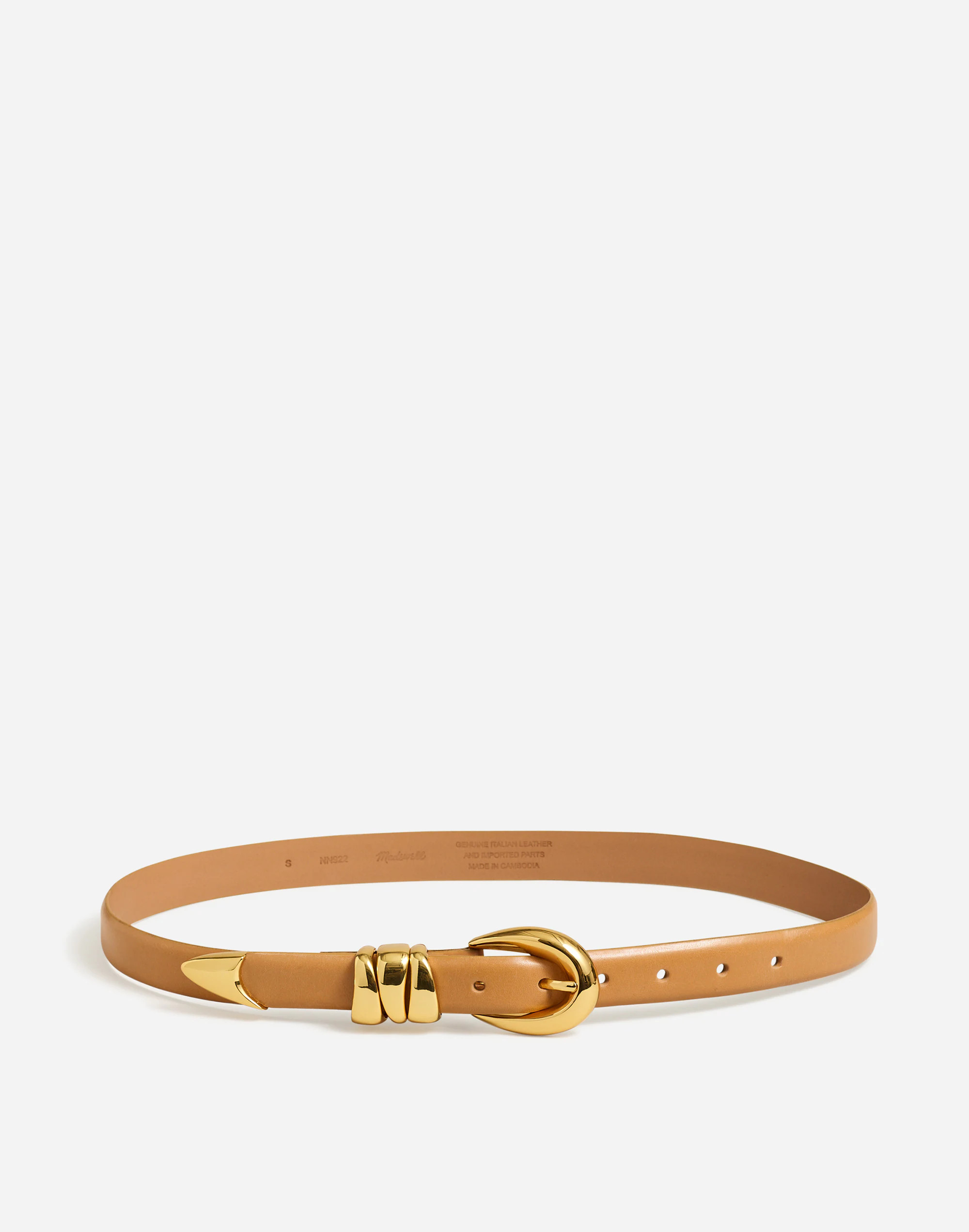 Triple Metal Keeper Belt in Leather | Madewell