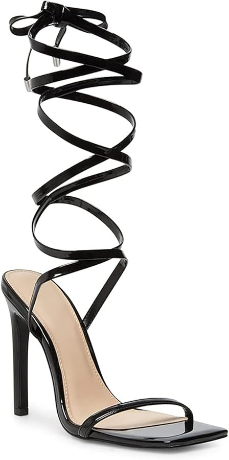 Ermonn Womens Strappy Lace Up Square Open Toe Stiletto Heeled Sandals High HeeIs Criss-Cross Summ... | Amazon (US)