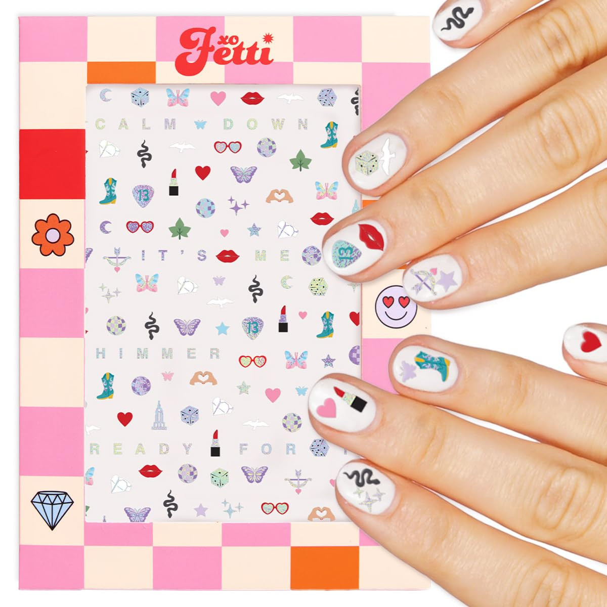 xo, Fetti Party Era Nail Stickers | 4 Sheets 544 Stickers | Concert Party Accessory, Bachelorette... | Amazon (US)