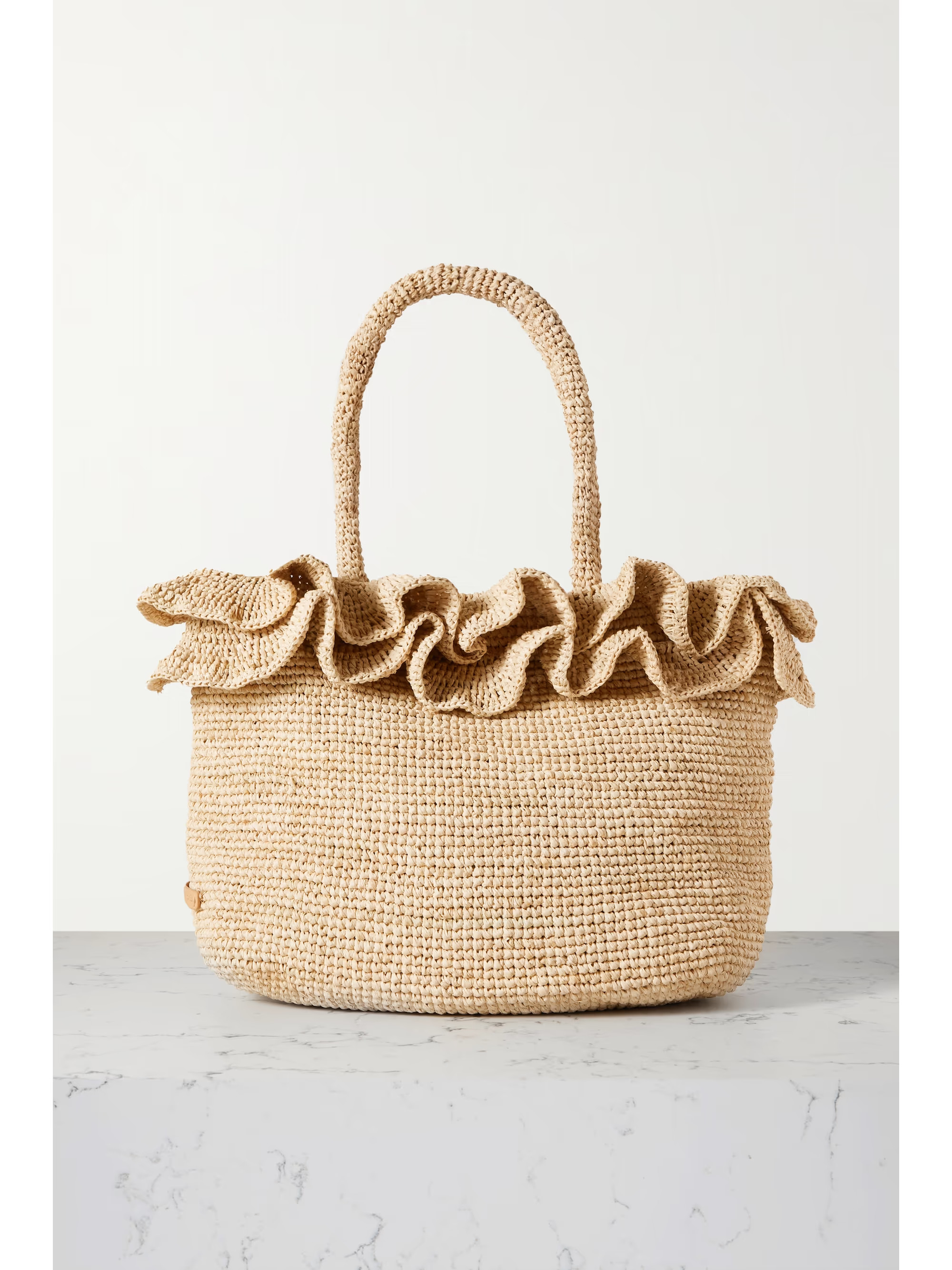 Lori ruffled raffia tote | NET-A-PORTER (UK & EU)