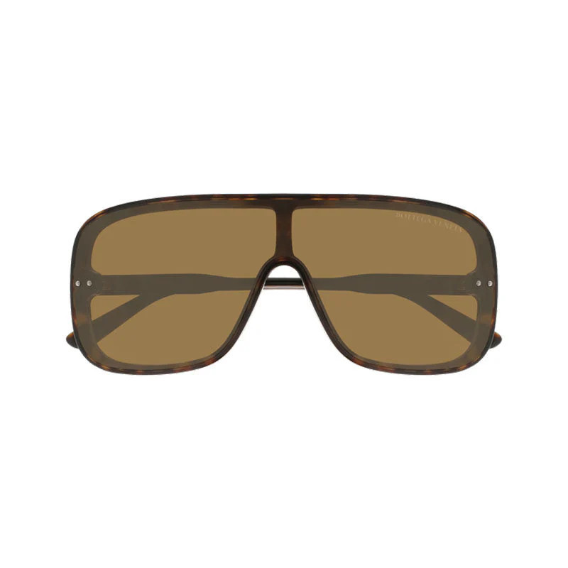 Bottega Veneta Shield Full Rim Sunglasses — Brown | Italist Inc.