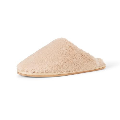 Amazon Essentials Women's Fuzzy Plush Slippers, Tan, 11 | Amazon (US)